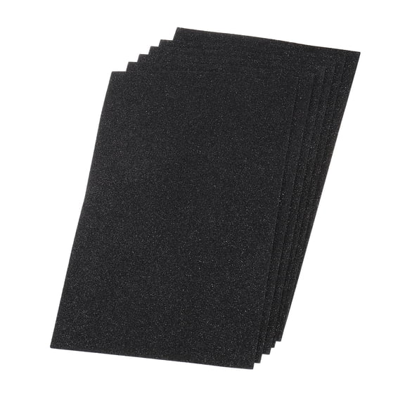 Glitter EVA Foam Sheets Soft Papers Self-Adhesive 11.8 x 7.8 Inch Black 6 Pcs