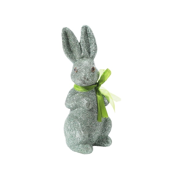 Glitter Easter Bunnies Figurines Set, Colorful Foam Rabbit Decorations for Easter Party Supplies, Spring Table Centerpieces, Home Office, Indoor Festival & Easter Decor