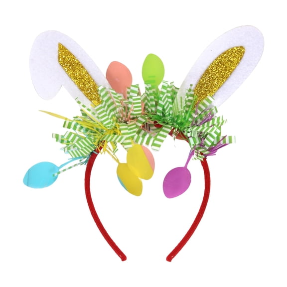Glitter Easter Bunny Ears Headband, with Ribbons for Easter Party, Costume Headband for Women, Easter Photo Booth Prop, Party Favors, Easter Decor