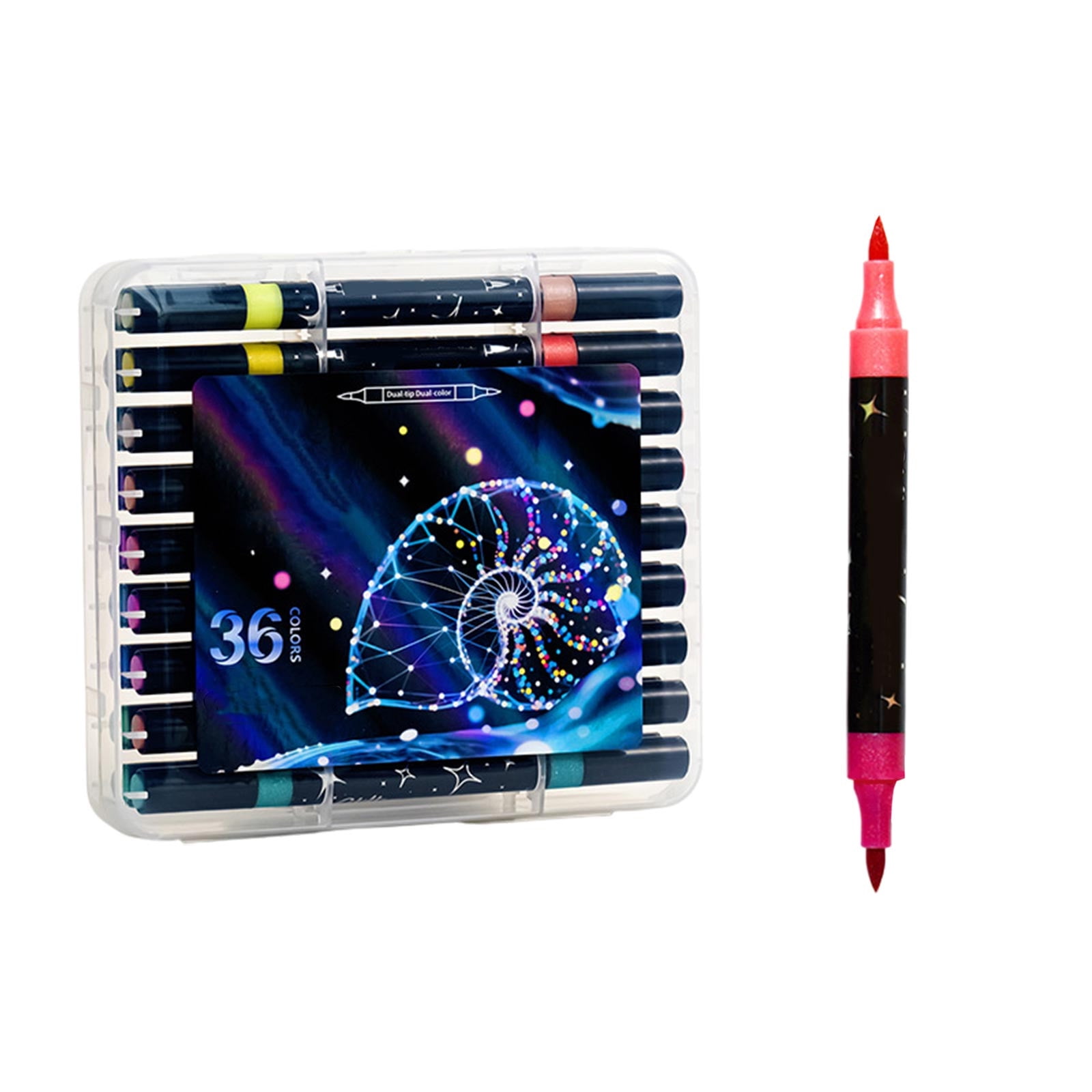 Glitter Effect Brush Markers Pens, 36 Colors Dual Tip Glitter Pens Set 18 Pack Metallic Sparkle Markers for Cards, DIY Crafts, Doodle, Writing, Adults Coloring Books, Art Supplies Scrapbooking