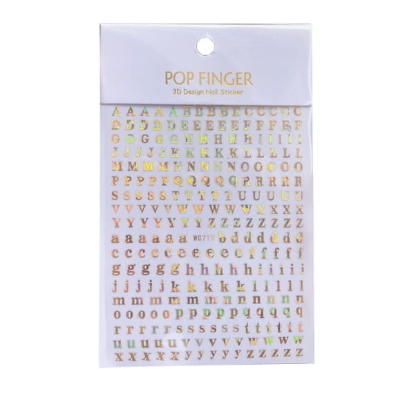 Glitter English Letter Stickers Self-Adhesive Metal Stickers 26 Bronzing Letters Stickers DIY Decoration A-Z Stickers