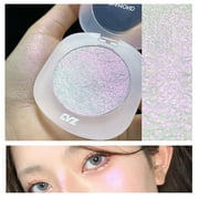 Glitter Eye Shadow Palette - Pearl White Silver Shimmer Metallic Holographic Iridescent Cream Single Monochrome Eyeshadow, Highly Pigmented, Long-Lasting, Smooth Blendable Texture, Travel Makeup