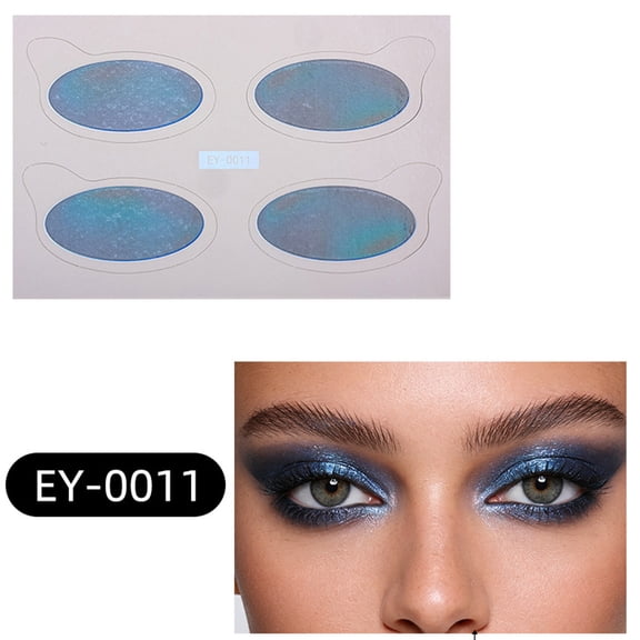 Glitter Eyelid Tattoos, Waterproof Metallic Eye Stickers for Instant Smoky Makeup, Long Lasting Sparkle Decals for Festivals Party Cosplay Club, Easy Apply Remove, 4pcs PET