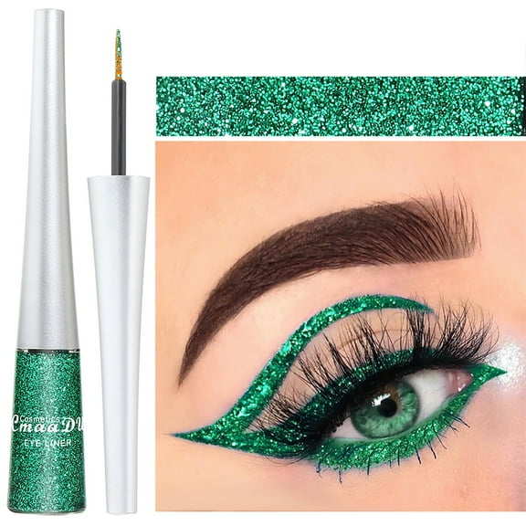 Glitter Eyeliner Liquid, Shimmer Sequins, Shade 02 - 1 Eyeliner Liquid, Dazzling Glitter Glitter Powder Eyeliner Sequin Glitter Eyeliner 16 Colors, Easter, St. Patrick'S Day, Weddi Makeup Organizers