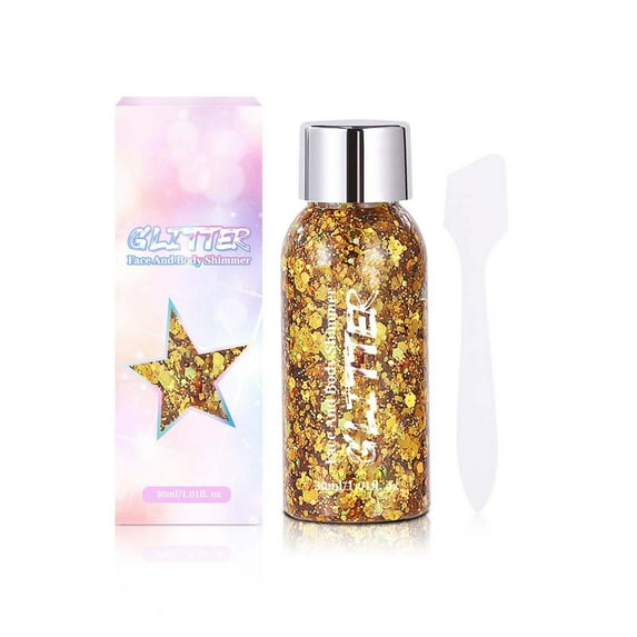 Glitter Eyeshadow, Glitter Gel, Long-Lasting Sparkling Makeup Gel for Eyes and Body, Lightweight and Dazzling 30ml Lotion for Shimmering Look