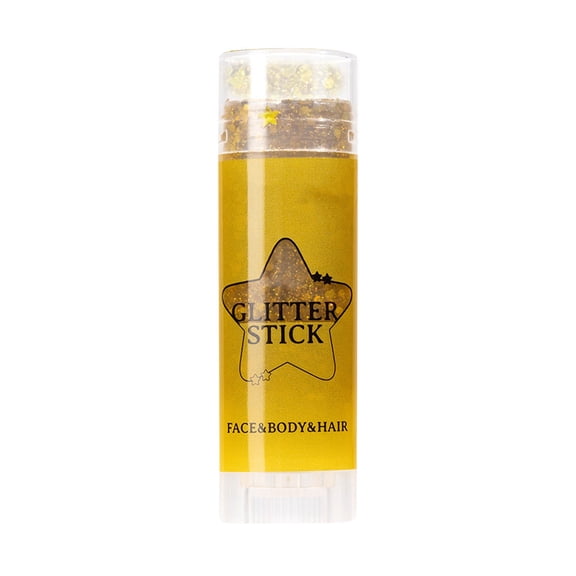 Glitter Eyeshadow Stick Yellow, Multi-Purpose Body Glitter Gel for Eyes Lips Cheeks, Shimmer Makeup Stick, Long Lasting Sparkle, Easy to Apply, Party Festival Makeup