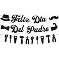 thumbnail image 1 of Glitter Feliz Día Del Padre Banner with Tools Signs Black Glittery Spanish Happy Father's Day Garland Banner Best Dad Ever Thanks Dad Feliz Día De Papá Party Fireplace Mantle Decorations Supplies, 1 of 2