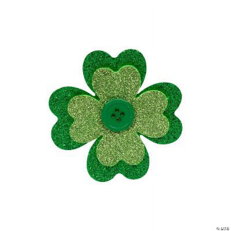 Fun Express Shamrock With Mustache Ornament Craft Kit – 12 Foam Pieces, St. Patrick’s Day Kids Craft - View #8