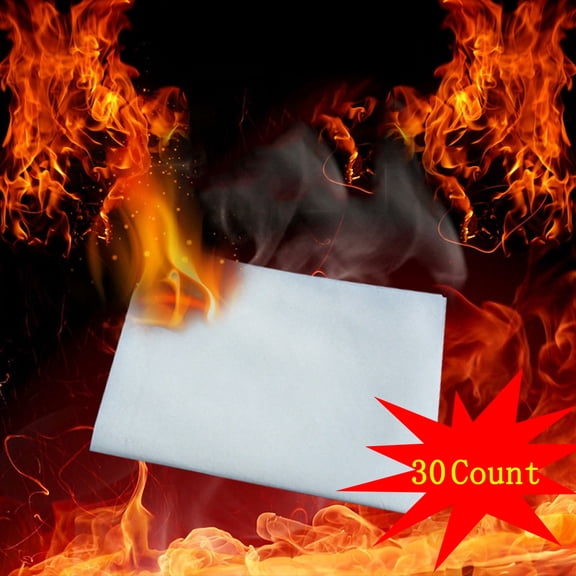 Glitter Fire Paper Magic Props – Ashless Paper Flame Paper for Magic Tricks, Flash Paper for Stage Performances, Dazzling Fire Effect, Fast Burning, Odorless, Smoke-Free, 30 Pack
