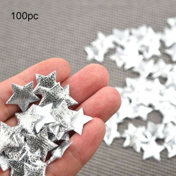 Glitter Five Stars Confetti Wedding Party Decor and Table Decor, 2cm in Diameter (Glitter Silver, 100pcs)