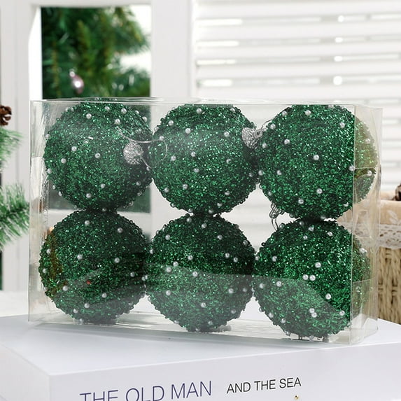 Glitter Foam Christmas Balls Ornaments - Exquisite Sequin Xmas Tree Hanging Decorations for Holiday Party Venue, Elegant Wedding Home Decor, Sparkly Gift Topper and DIY Craft Supplies