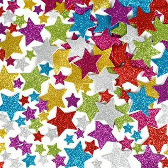 Glitter Foam Stickers - Stars - Multicolor
