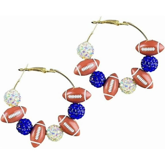 Glitter Football Sports Dangle Earring for Women Funny Rugby Football Game Day Earring Sports Fans Gifts Touch Down Jewelry