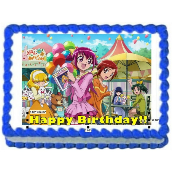 Glitter Force Anime Image Edible Cake Topper Frosting Sheet