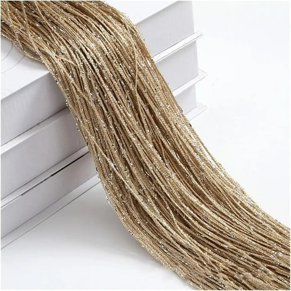 Glitter Fringe String Curtains 79x39 Inch, Tassel Strip Crystal Beaded Door Window Room Divider for Wedding Party Decor (Champagne)