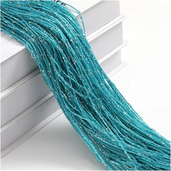 Glitter Fringe String Curtains 79x39 Inch, Tassel Strip Crystal Beaded Door Window Room Divider for Wedding Party Decor (Lake Blue)