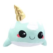 Glitter Galaxy 12-Inch Ice Cream Cone Horn Blue Narwhal Collectible Plush