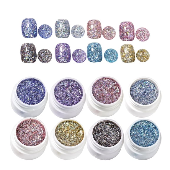 Glitter Gel, Home Salon Manicure Accessories - Shiny Nail Gel, for Women Girls Mother Mom Wife Daughter