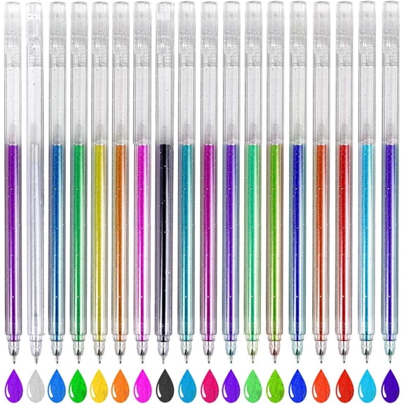 Glitter Gel Pen, Retractable Smooth Writing for Greeting Cards Art Drawing Journaling Scrapbooking Adult