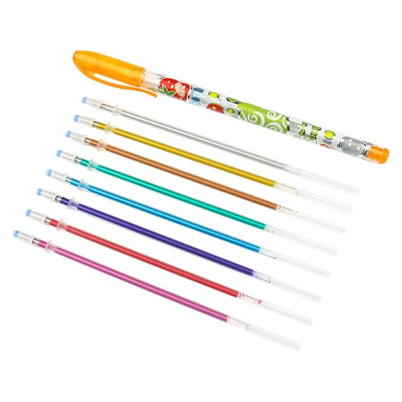 Glitter Gel Pen Set, Furenl Glitter Gel Pen Set – 1Mm Glitter Fine Tip Pens for Adults, Perfect for Coloring Books, Drawing, and Art, 8 Colors, 5Ml,