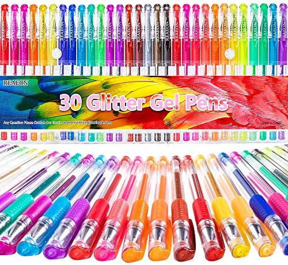 CAISEXILE Gel Pens Set for Adult Coloring, 96 Pack Glitter Gel Pens with  Canvas Package for Kids Coloring Books Kids Drawing Note
