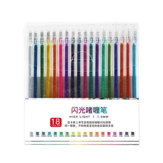 Glitter Gel Pens Metallic Vibrant Sparkle Gel Pens for Coloring, Retractable Sparkle Glitter Pens for Adults,Colored Gel Pens for Adult Coloring Books and Drawing