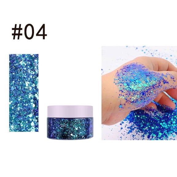 Glitter Gel for Body & Face Makeup - Halloween Makeup with Sparkling Effects for Parties and Events - D
