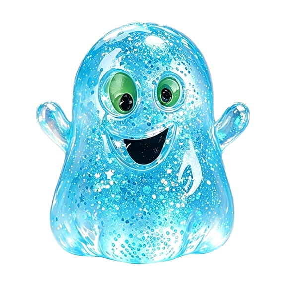Glitter Ghost Squishy Stress Toy, Cute Halloween Sensory Decompression Toy, Stress Relief Slow Rebound Fidget Party Favor Stocking Stuffer Gift