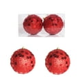 thumbnail image 1 of Glitter Gold Christmas Balls, Set of 2 Large 9cm Statement Ornaments for Holiday Tree Focal Points, 1 of 4