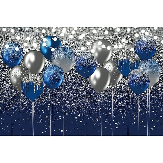 Glitter Gold Silver Balloon Birthday Backdrop Shiny Dot Bokeh Adult Birthday Party Baby Portrait Photography Background r