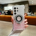 thumbnail image 1 of Glitter Gradient Color Case for Samsung Galaxy A14 5G, with Ring Holder Kickstand Magnetic Cover Compatible with Magsafe Shockproof Anti-Scratch TPU Bumper Phone Case for Girls Women, Silver+Pink, 1 of 7