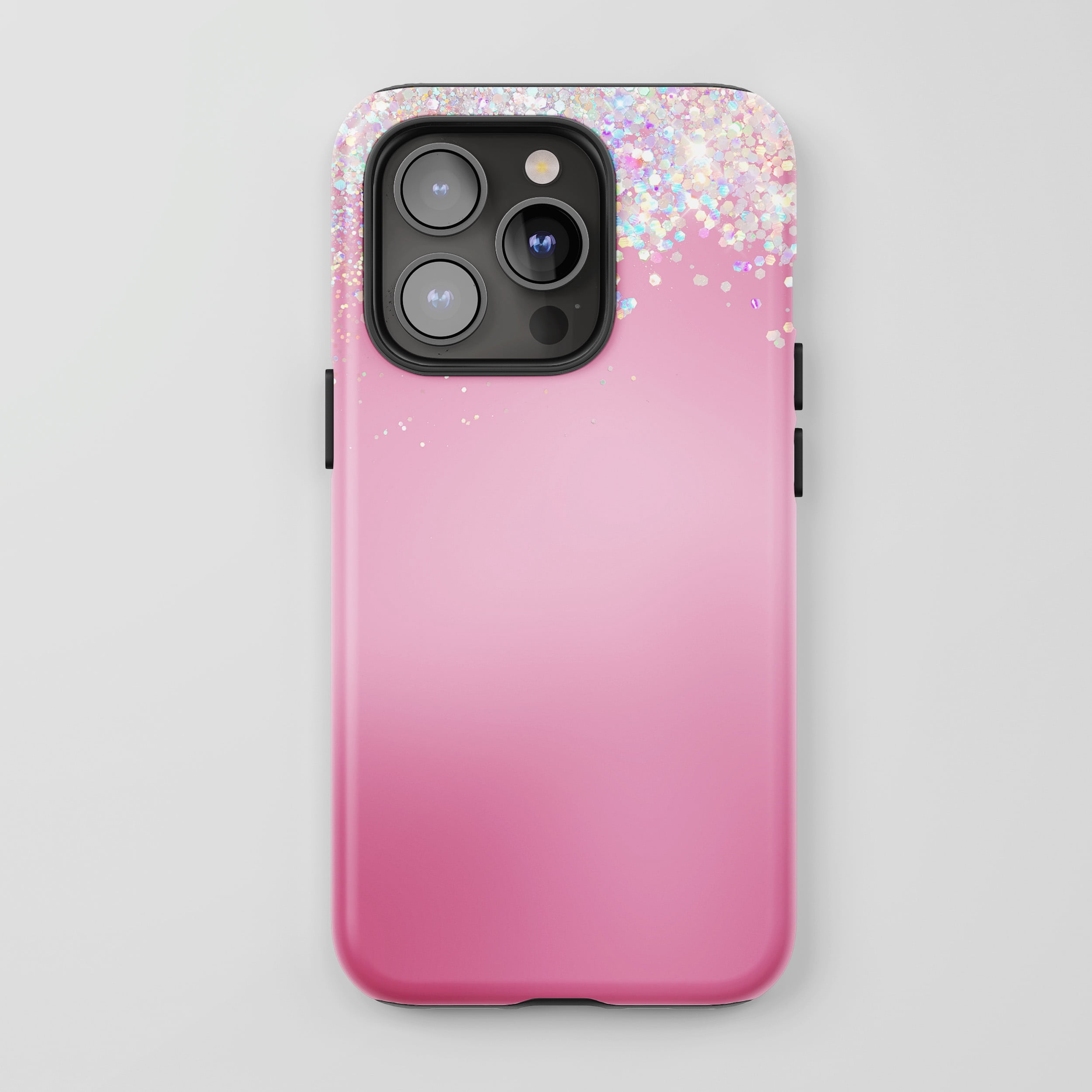 Glitter Gradient Pink Case For All iPhone Series Tough Phone Case