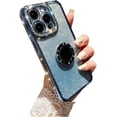 thumbnail image 1 of Glitter Gradient Popular TPU Phone Case for iPhone X XS XR Max 7 8 Plus Unique Finger Ring Stand Border Bling Diamonds Back Cover(Blue,XS Max), 1 of 8
