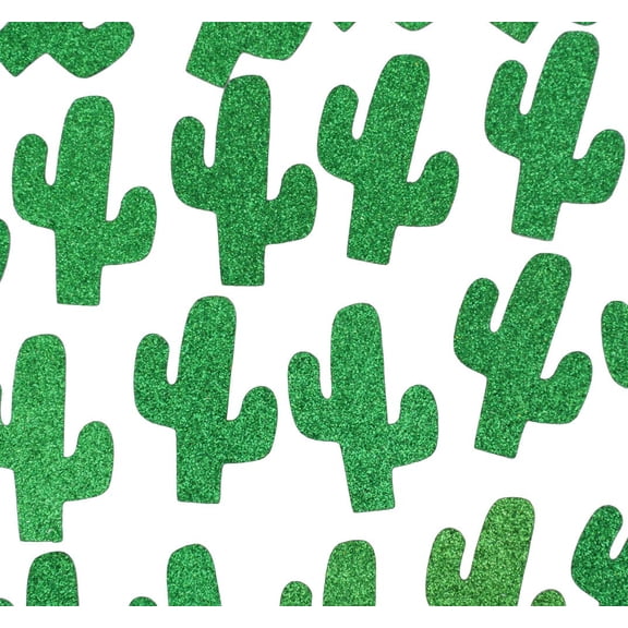 Glitter Green Cacti Confetti Decoration for Fiesta Engagement,Wedding, Bridal Shower, Bachelorette Party Decorations,100Pcs/pack (Green Cacti)