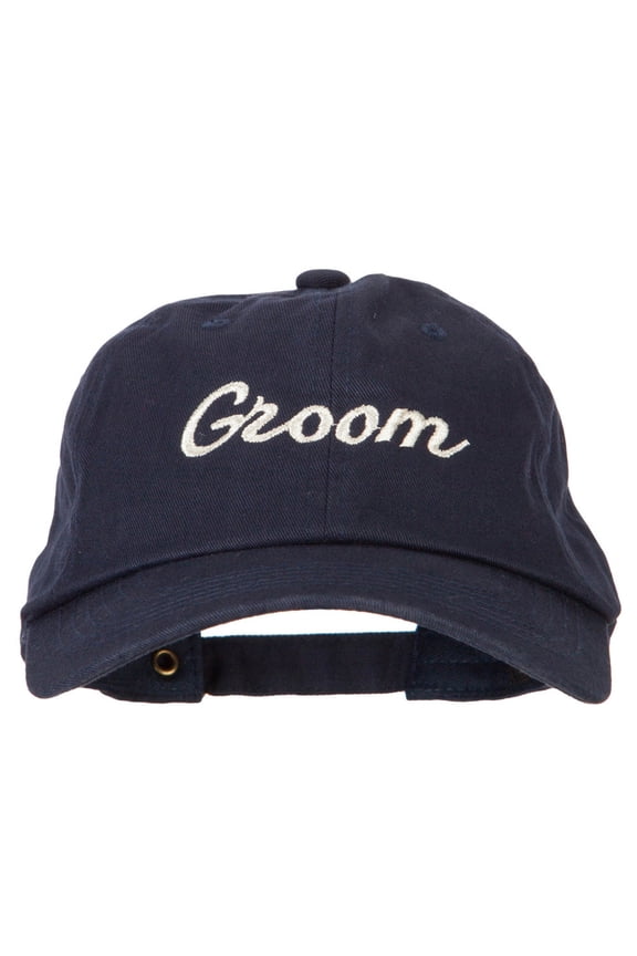 Glitter Groom Embroidered Unstructured Washed Cap - Navy OSFM