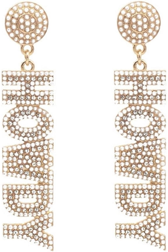 Glitter HOWDY Letter Western Cowgirl Cowboy Rhinestone Crystal Beaded Drop Dangle Earrings Country Concert Nashville Rodeo Disco Outfits Party Jewelry for Women Teens
