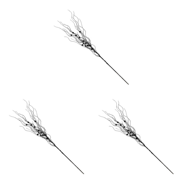 Glitter Halloween Twigs Branches,Artificial Curly Berry Picks For Vase Filler Gothic Fall Home Table Centerpieces Decor Autumn Floral Picks Branches Arrangement Wreath Craft,1Pc(Black-3pcs,16.9x2")