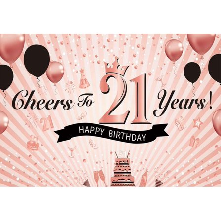 Glitter Happy 21st Birthday Banner rations for Him Happy 21st Birthday Backdrop Black Birthday Party rations for Her