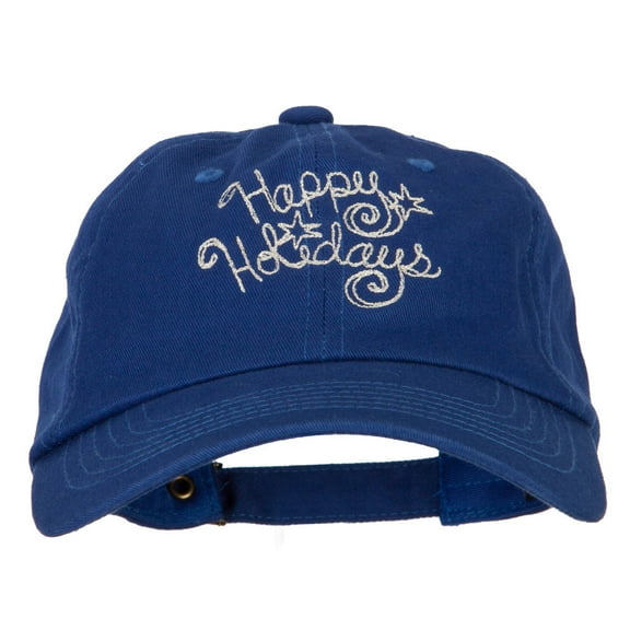 Glitter Happy Holiday Embroidered Unstructured Washed Cap - Royal OSFM