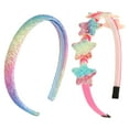 thumbnail image 1 of Glitter Headbands for Girls, Rainbow star Hair Bands for Little Girl Hair Accessories, Thick Sparkle Bling Child Hairban, 1 of 5