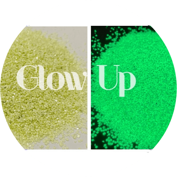 Glitter Heart Co. Glitter - High Quality Polyester Glitter - 1oz Bag - Glow in the Dark - Glow Up