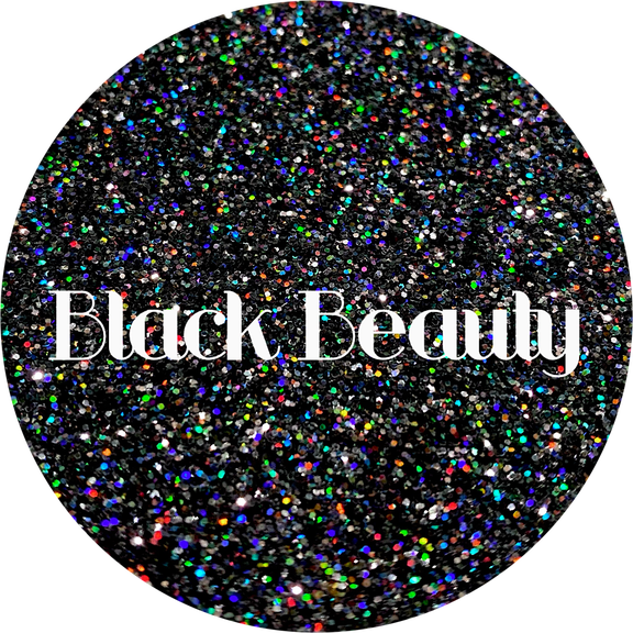 Glitter Heart Co. Glitter - High Quality Polyester Glitter - 2oz Bottle -Black Beauty - Holographic Black