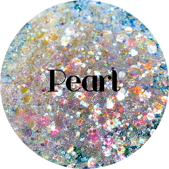 Glitter Heart Co. Glitter - High Quality Polyester Glitter - 2oz Bottle - Pearl - High Sparkle Opal Chunky Mix