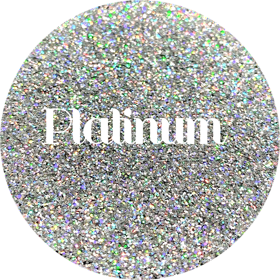 Glitter Heart Co. Glitter - High Quality Polyester Glitter - 2oz Bottle - Platinum - Holographic Silver