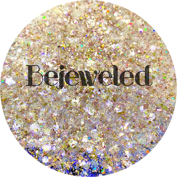 Glitter Heart Co. Glitter - High Quality Polyester Glitter - Bejeweled -Iridescent Chunky Mix - 2 oz Bag
