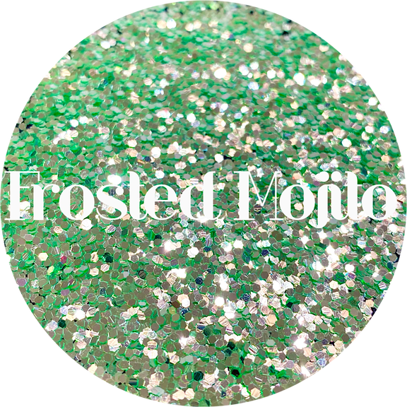 Glitter Heart Co. Glitter - High Quality Polyester Glitter - Frosted Mojito - Green Small Chunky - 2 oz Bottle