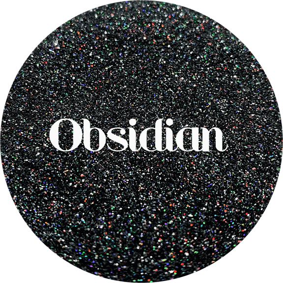 Glitter Heart Co. Glitter - High Quality Polyester Glitter - Holographic Black Fine - Obsidian - 2 oz Bag