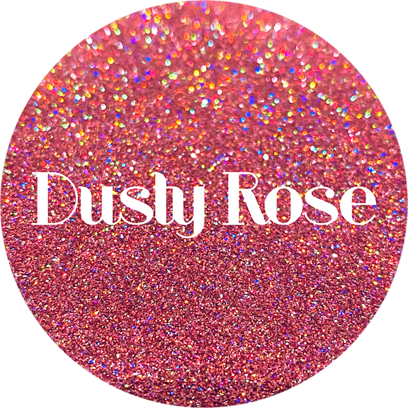 Glitter Heart Co. Glitter - High Quality Polyester Glitter - Holographic Pink Rose Fine - Dusty Rose - 2 oz Bag