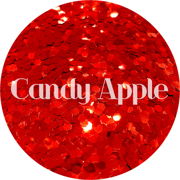 Glitter Heart Co. Glitter - High Quality Polyester Glitter - Metallic Red Chunky - Candy Apple - 2 oz Bottle