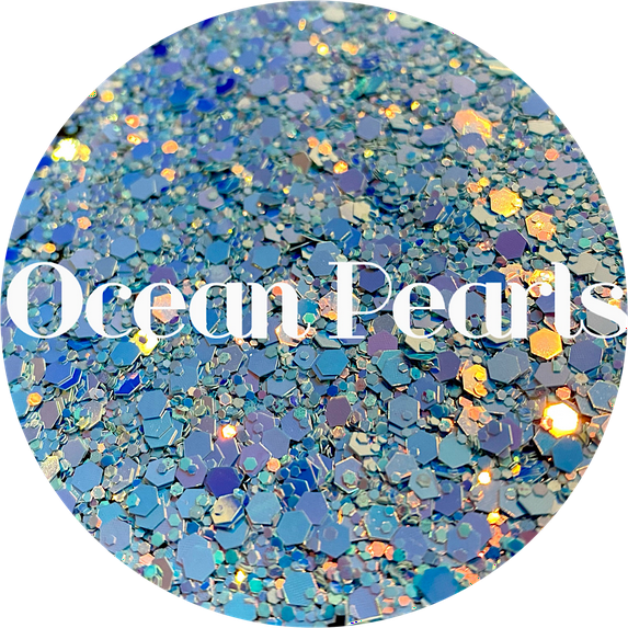 Glitter Heart Co. Glitter - High Quality Polyester Glitter - Ocean Pearls - Color Shift Blue Chunky Mix – 2 oz Bag